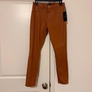 Jen7 by 7 For All Mankind Coated Womens  Ankle Skinny Jeans Size 6 Brown Shiny